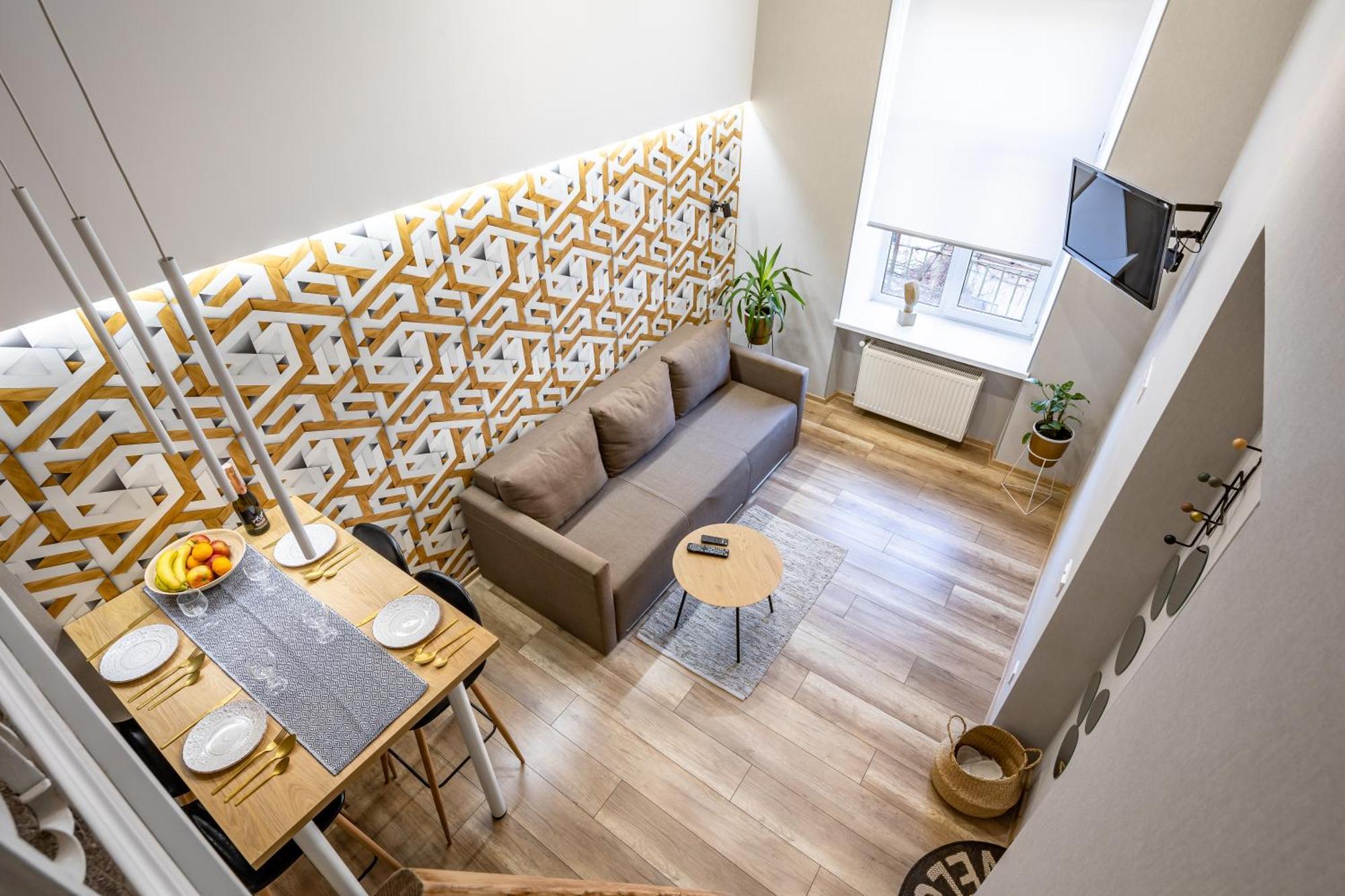 Bv Apartments Black And White Lviv Ngoại thất bức ảnh